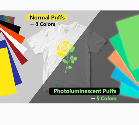 Photoluminescent पफ्स पु थर्मो फिल्म एचटीवी एक्रिलिक डाई हीट ट्रांसफर फिल्म